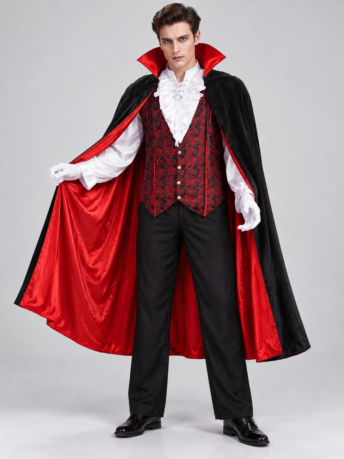 Vampire Costume: Cape, Vest, Shirt, Pants