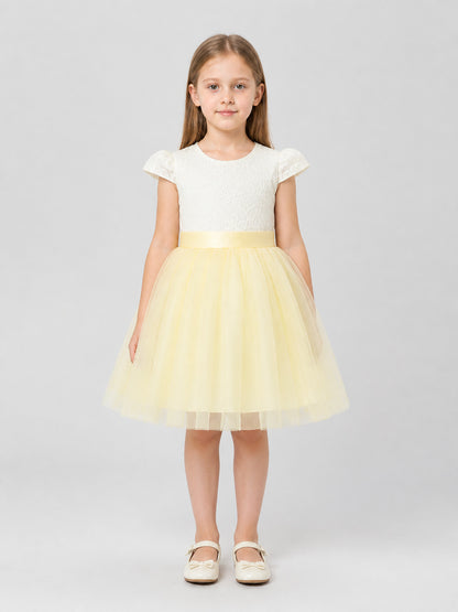 Children's Tulle Princess Dress with Full Skirt on-model view