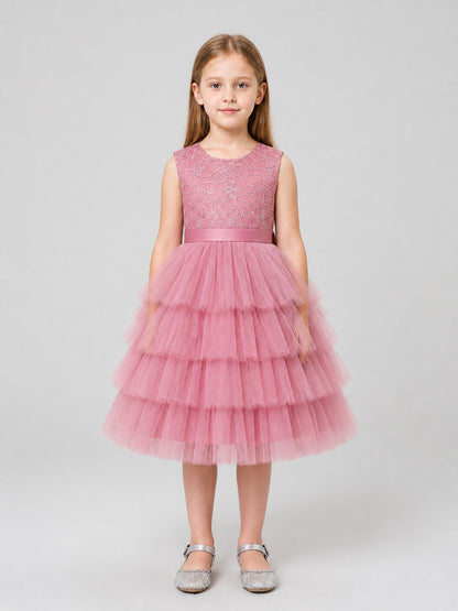 Sleeveless Sequin Tutu Dress for Birthday Celebrations
