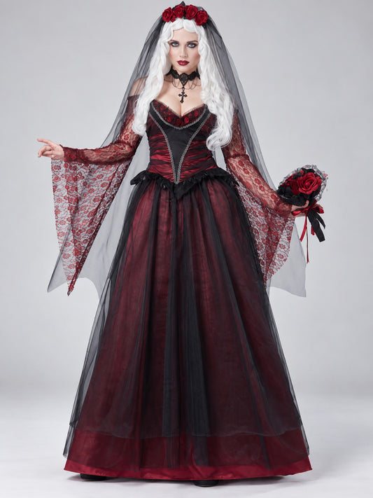 Vampire Costume with Veil and Choker