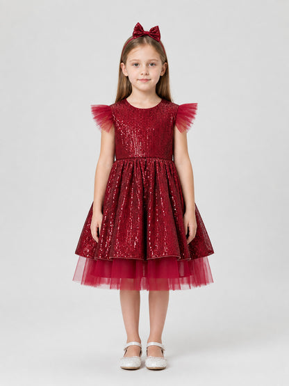Festive Sequin and Tulle Princess Dress