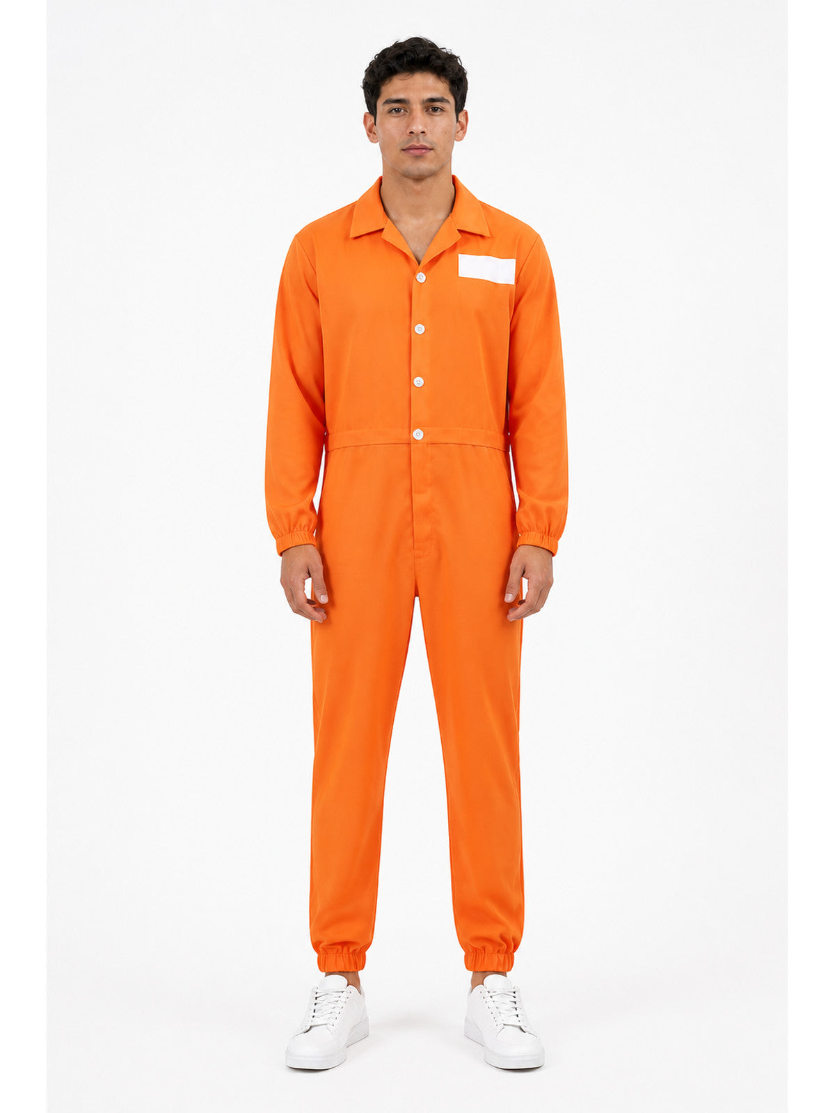 Orange Prison Jumpsuit with Collar and Buttons main product view