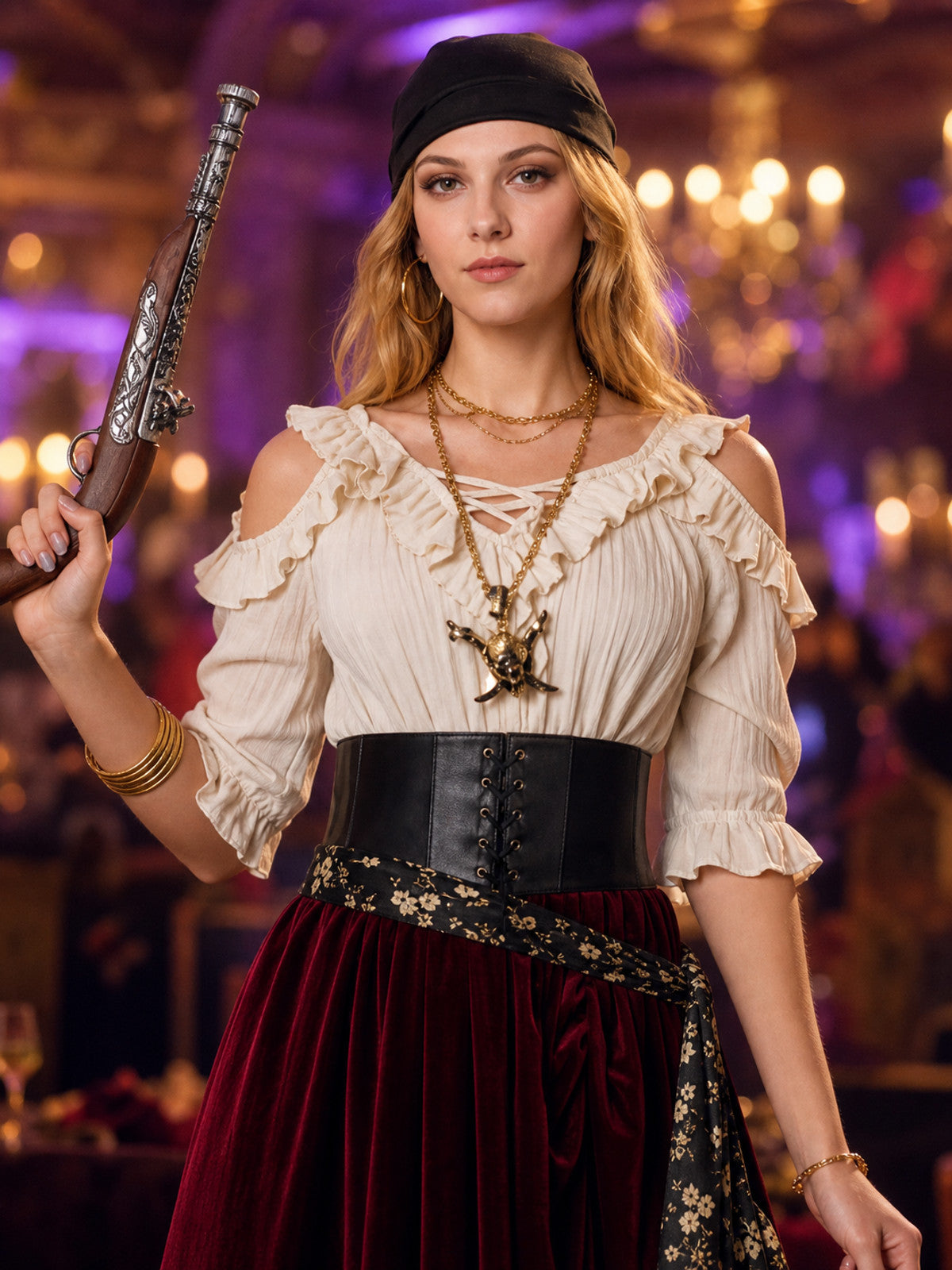 Pirate-Style Halloween Costume with Belt