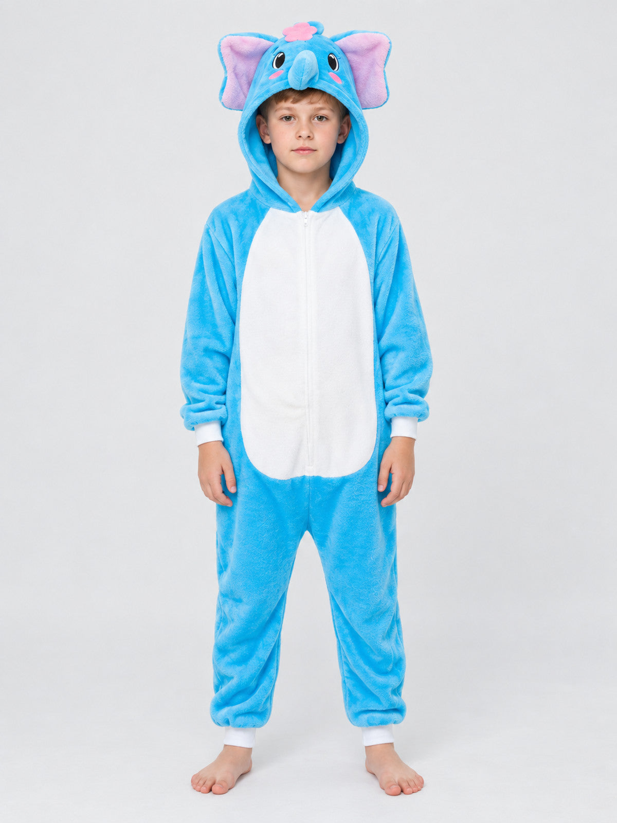 Pajama jumpsuit with an elephant head hood