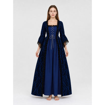 Medieval Dress with Lace and Full Skirt