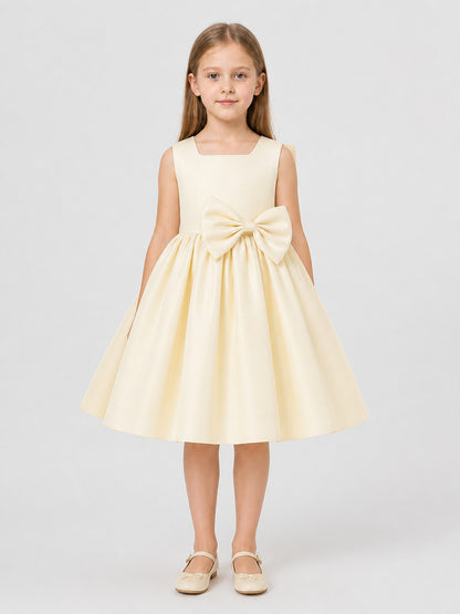 Girls' Formal Princess Dress with Bow and Full Skirt on-model view