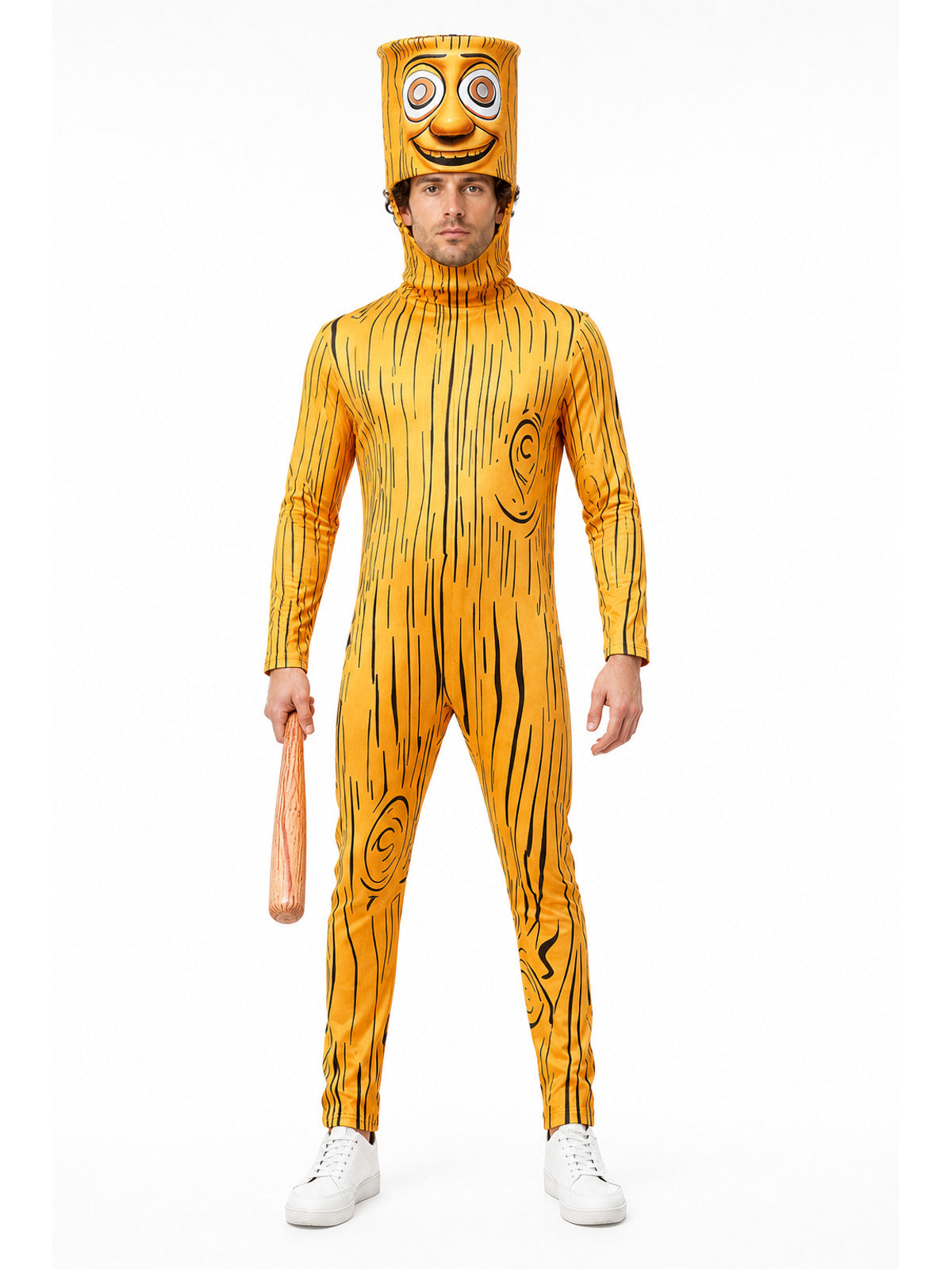 Stick Figure Costume with Mask and Bat for Halloween main product view