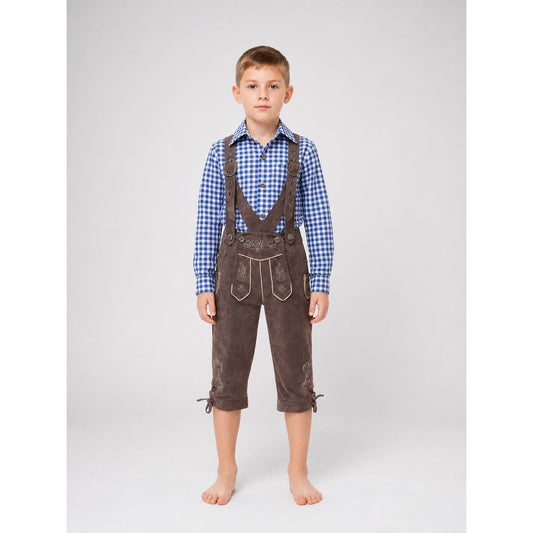 Oktoberfest Costume: Plaid Shirt and Pants front view