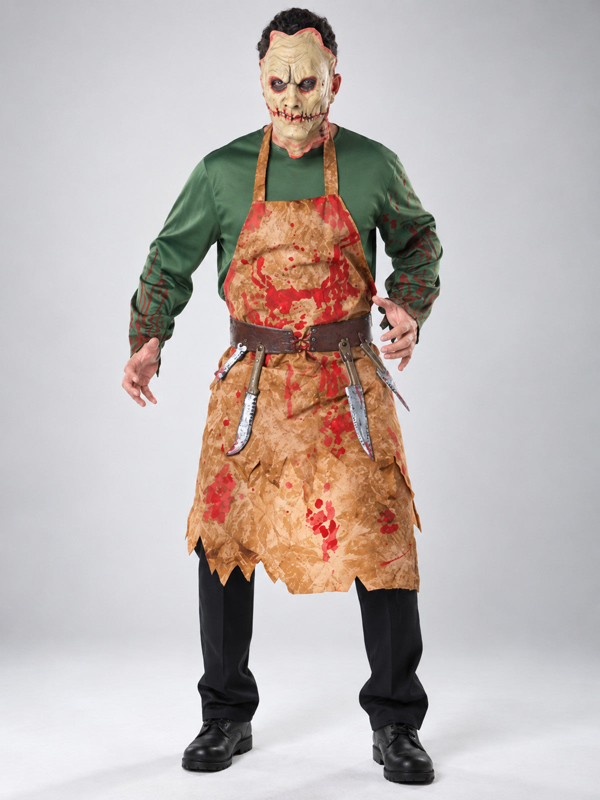 Monster Costume with Mask and Apron on-model view