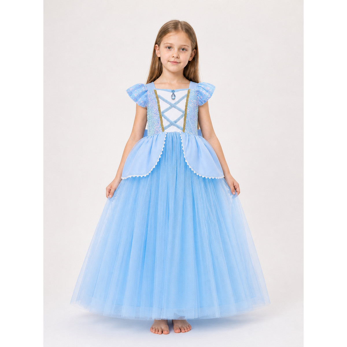 Light Blue Princess Costume Dress for Halloween