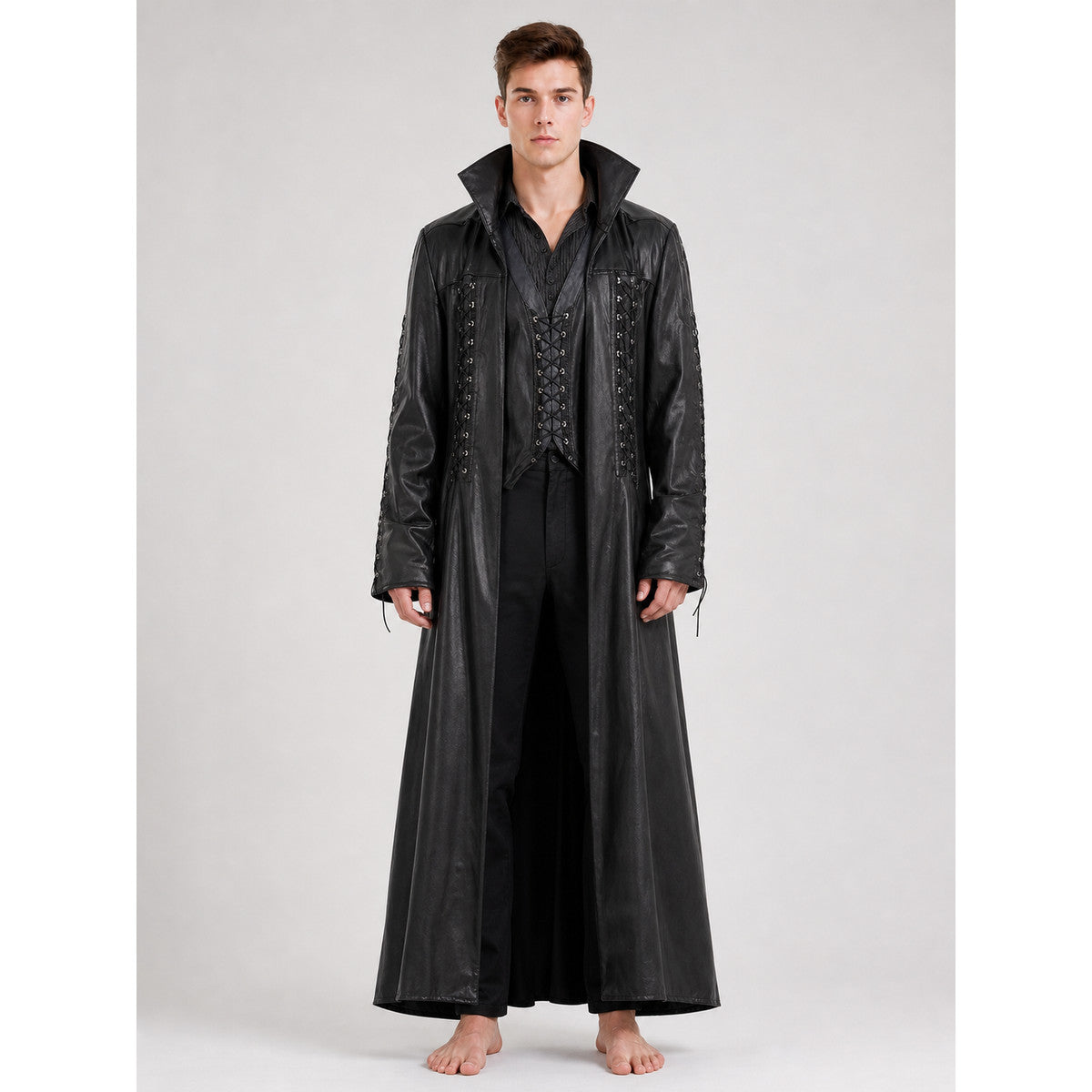 Vampire costume cloak for cosplay and masquerade on-model view