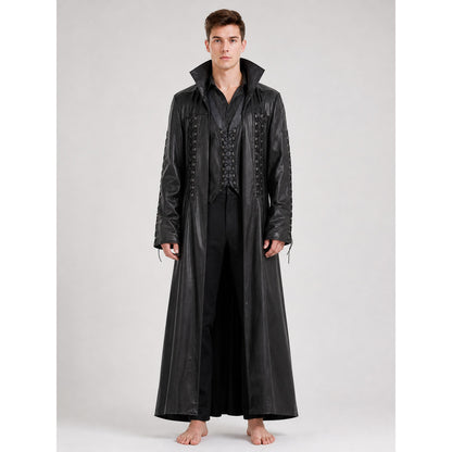 Vampire costume cloak for cosplay and masquerade on-model view