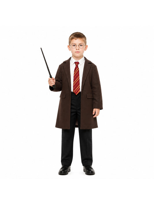 Unisex Wizard Halloween Costume Accessories 3-Piece Set with Round Glasses