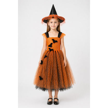 Halloween Witch Costume with Glitter and Spiderweb main product view
