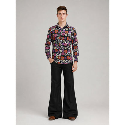 Retro Suit with Floral Shirt and Pants on-model view