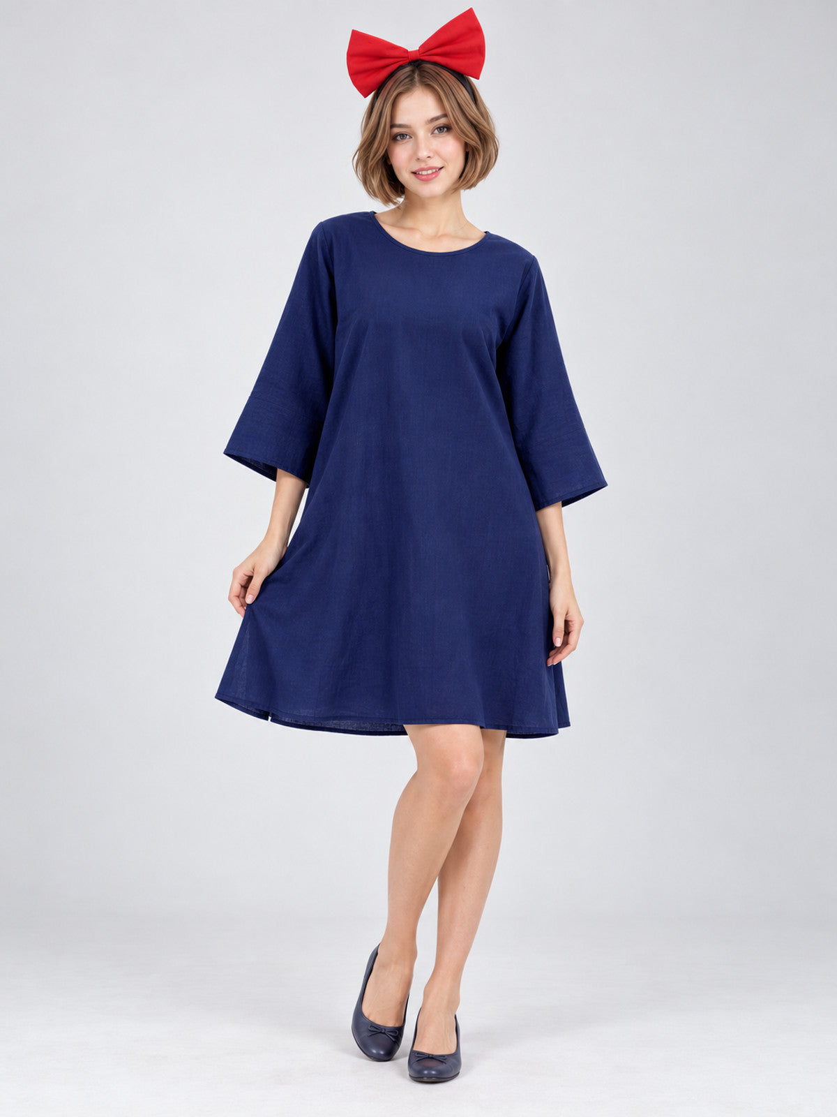 Vampire Costume: Dark Blue Dress and Headband