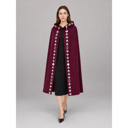 Burgundy Hooded Carnival Cloak