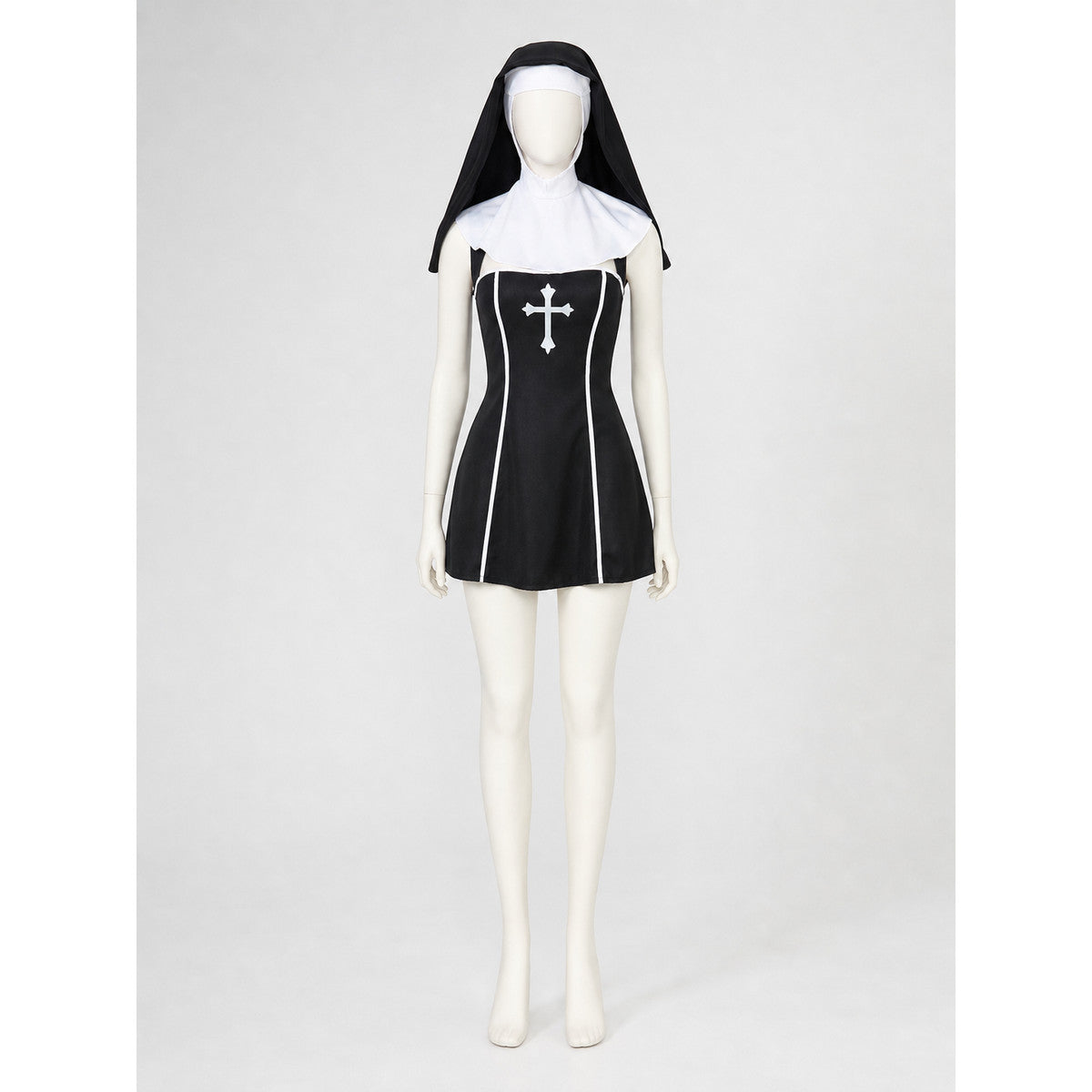 Black and White Cross Costume for Halloween and Cosplay