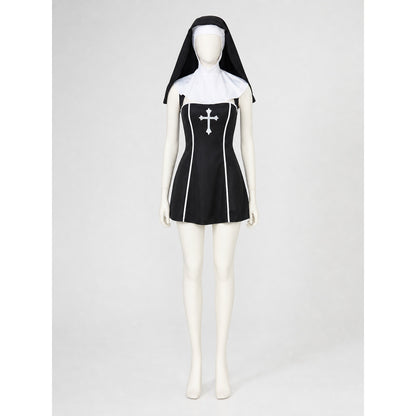 Black and White Cross Costume for Halloween and Cosplay
