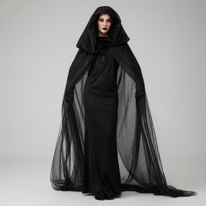 Black Gothic Cape with a Large Hood
