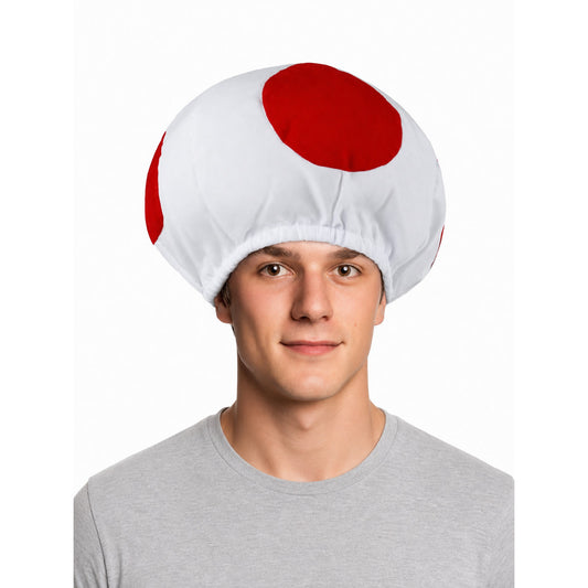 Mushroom Carnival Hat with Red Circles
