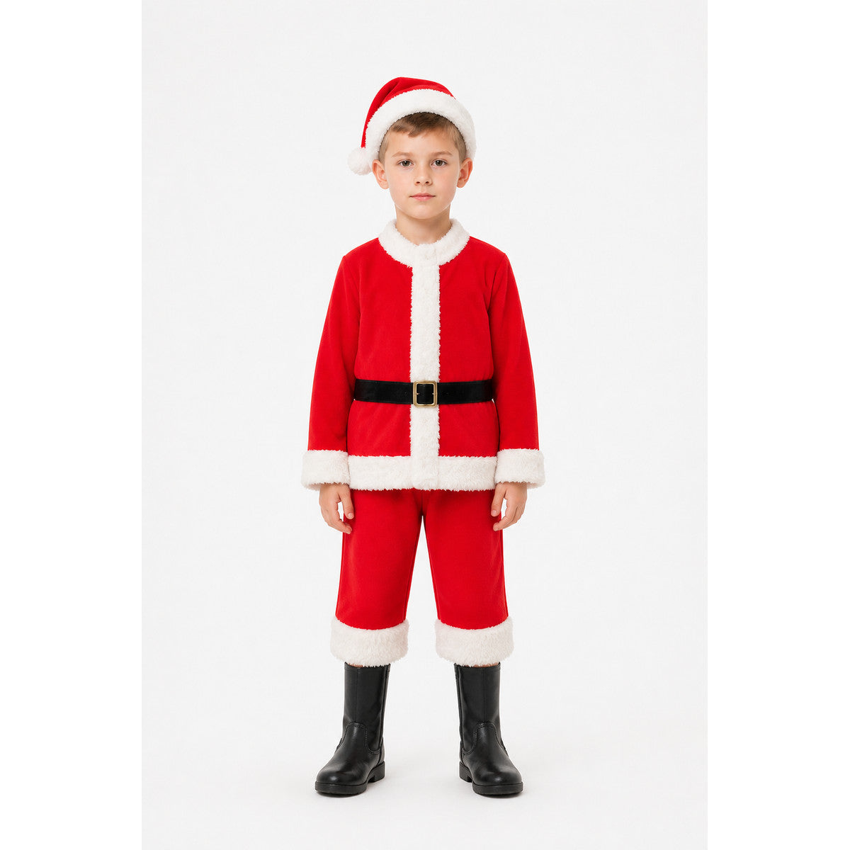 Children's Santa Claus Costume, Red with White Trim main product view