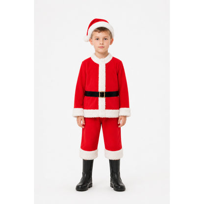 Children's Santa Claus Costume, Red with White Trim main product view