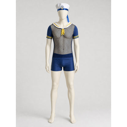 Sailor-Style Jumpsuit with Shorts for Role-Play Looks