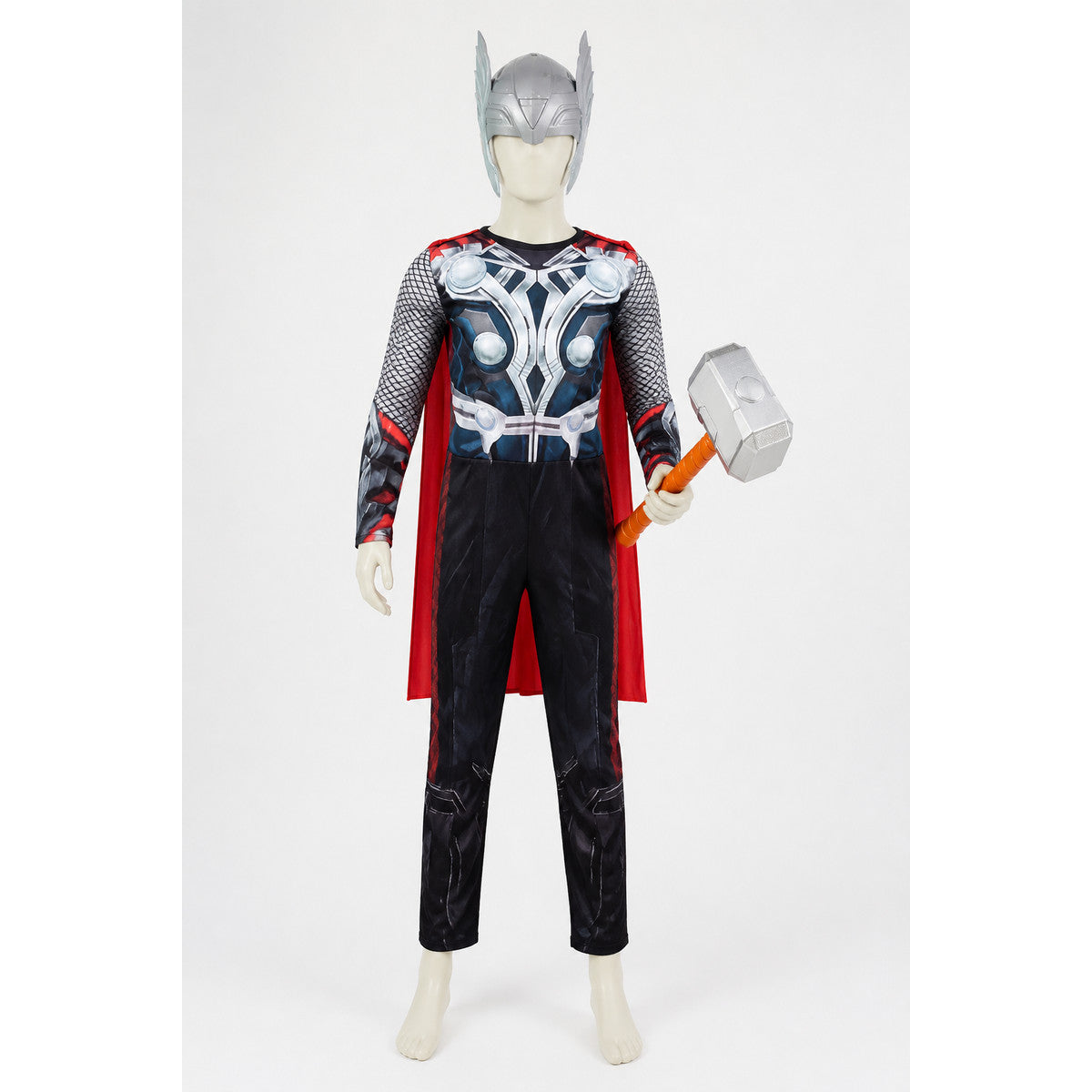 Thor Halloween Carnival Jumpsuit Costume with Hammer main product view
