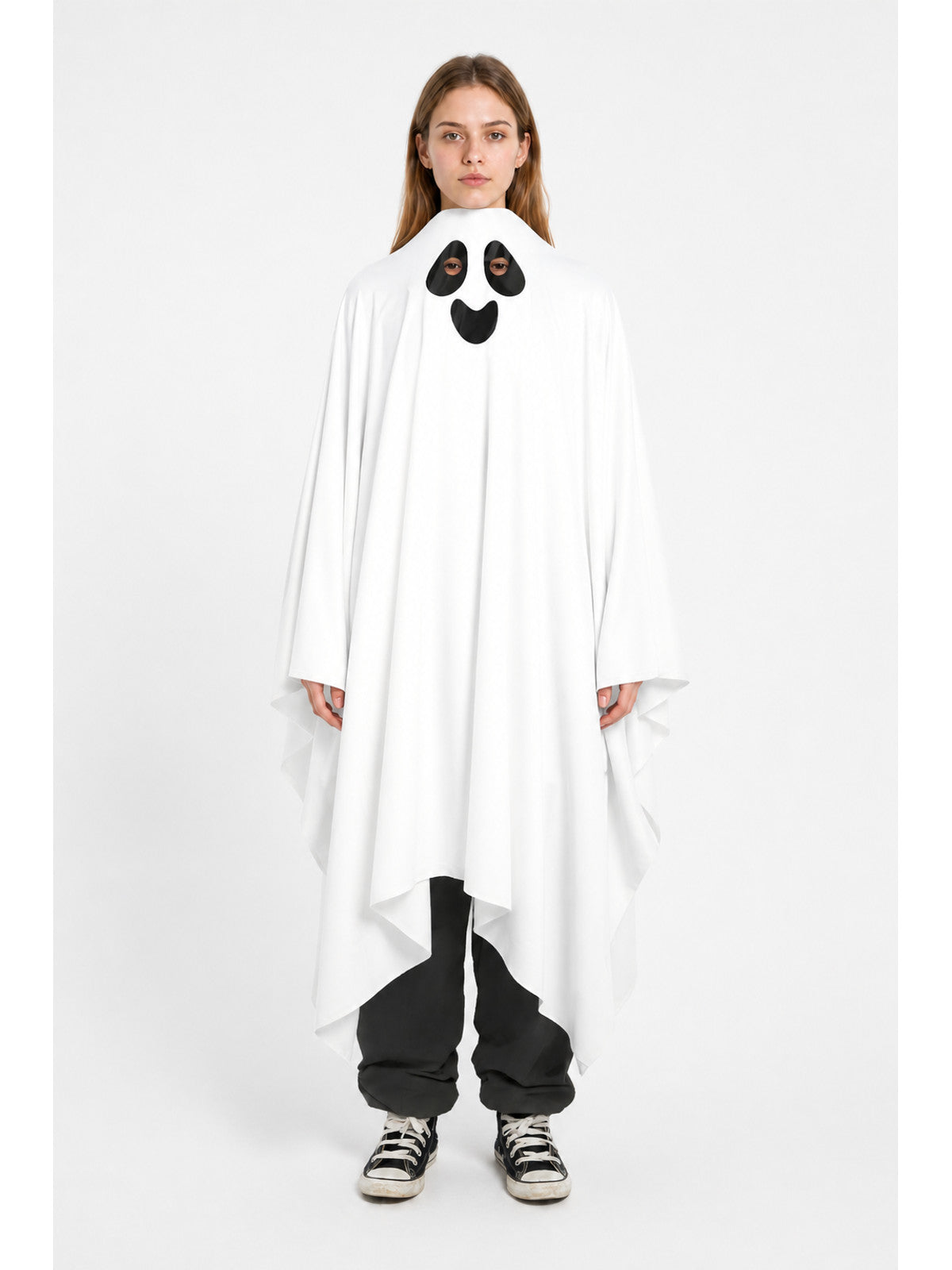 Hooded Ghost Costume with Long Hem main product view