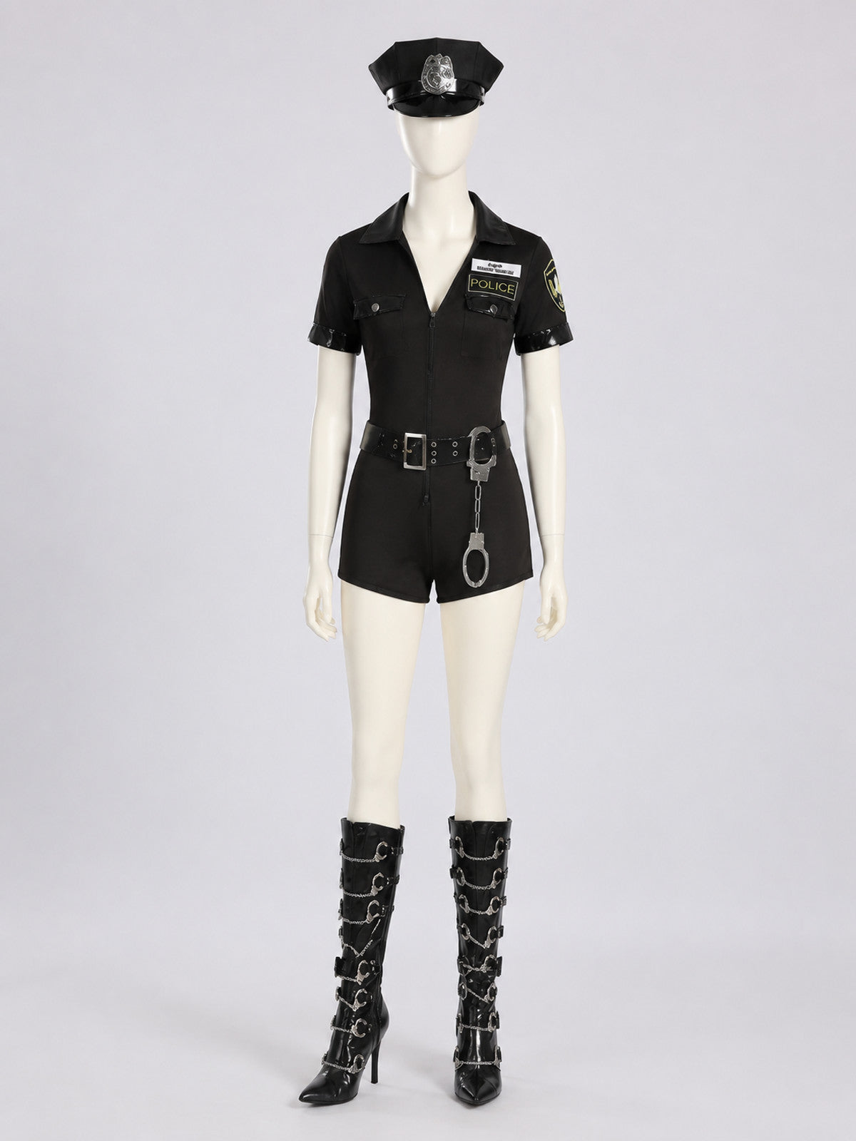 Halloween Police Jumpsuit with Shorts on-model view