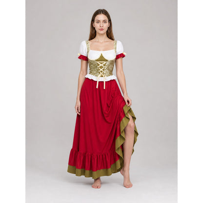 Bavarian-Style Costume Dress with Scarf