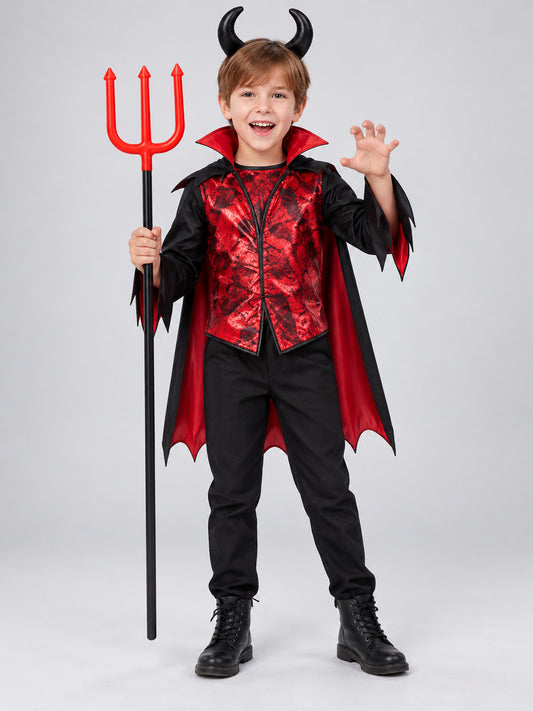 Trident for a Carnival Costume, Red with Black Handle
