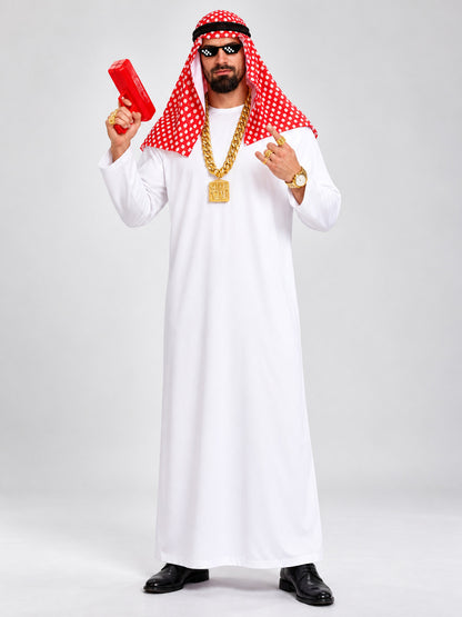 Arabian-Style Carnival Costume with Headscarf and Glasses