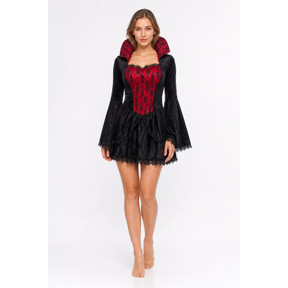 Women’s vampire costume, short carnival dress on-model view