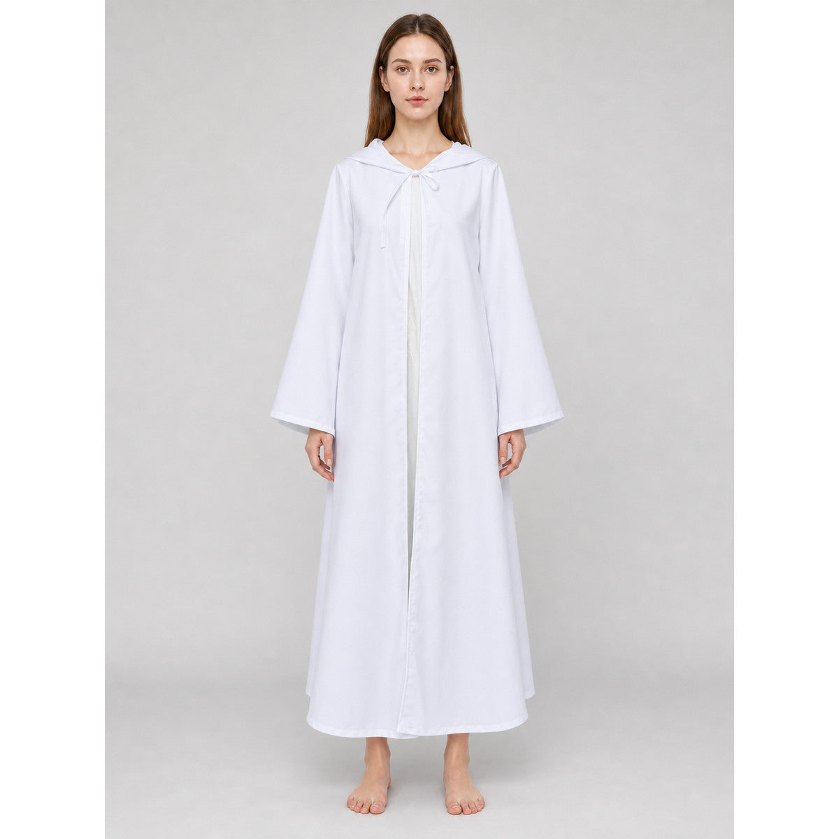 White Hooded Cape for Costumes and Cosplay