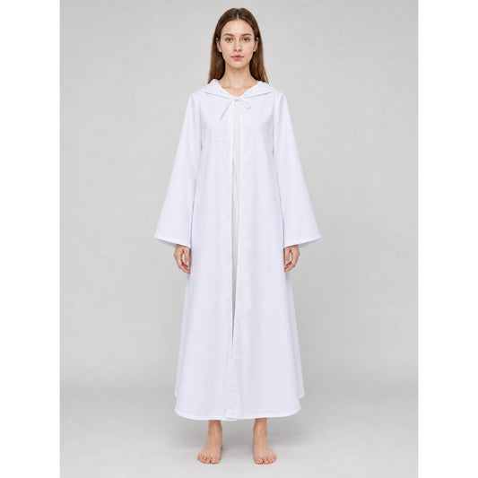 White Hooded Cape for Costumes and Cosplay