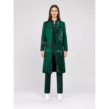 The Riddler Cosplay Costume: Green Coat and Pants