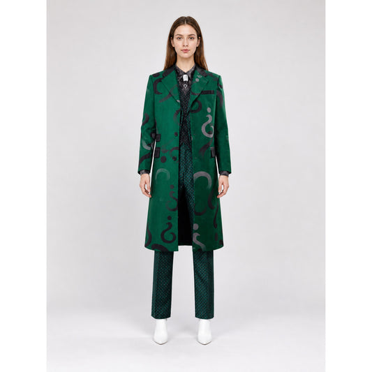 The Riddler Cosplay Costume: Green Coat and Pants