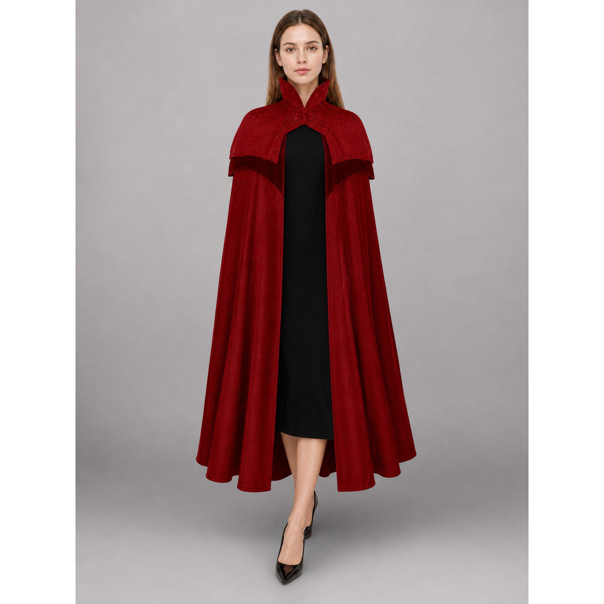 Dark Red Carnival Cloak with Hood