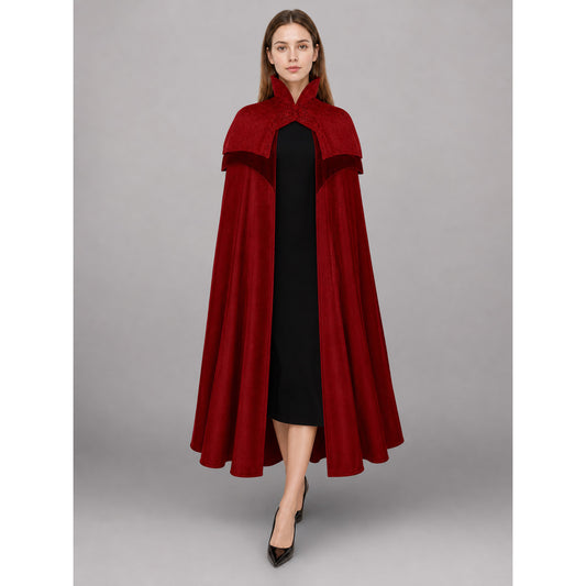 Dark Red Carnival Cloak with Hood