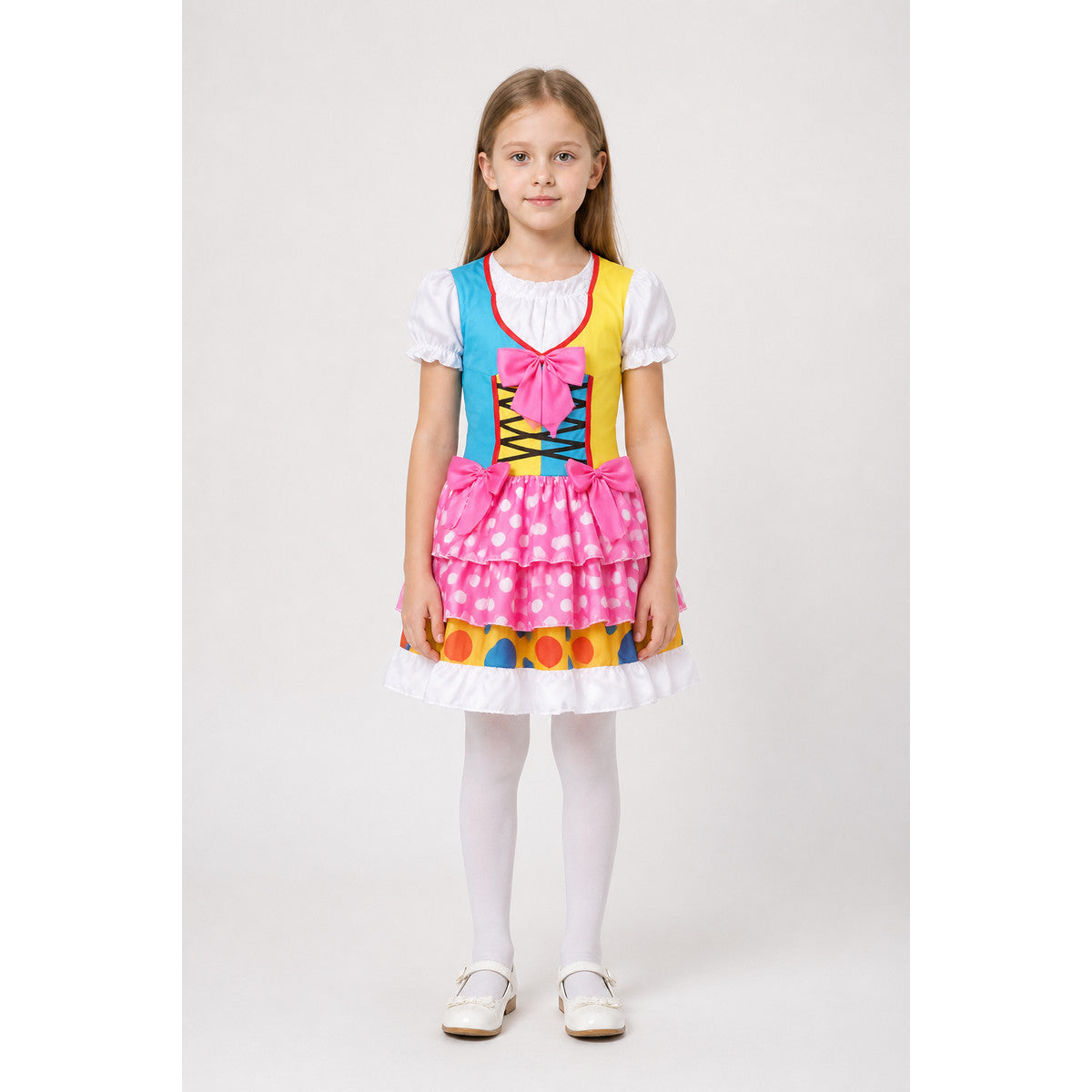 Clown Costume with Pink Polka Dots and a Full Skirt main product view