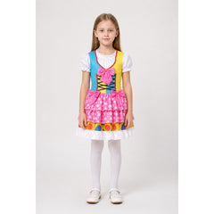 Clown Costume with Pink Polka Dots and a Full Skirt