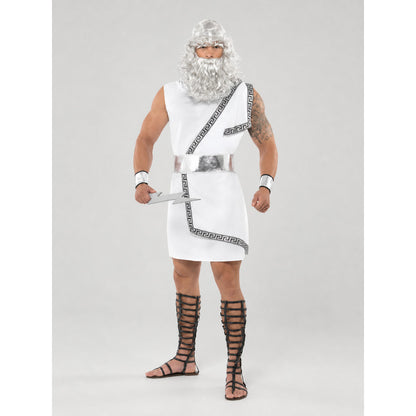 Ancient Greek Stage Costume with Meander and Belt on-model view