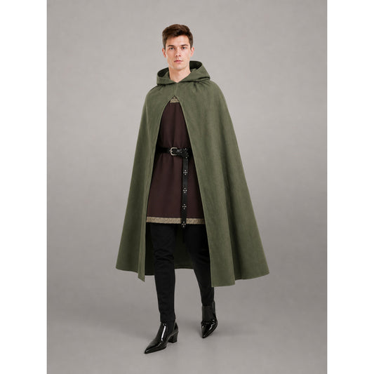 Dark Olive Hooded Costume Cape
