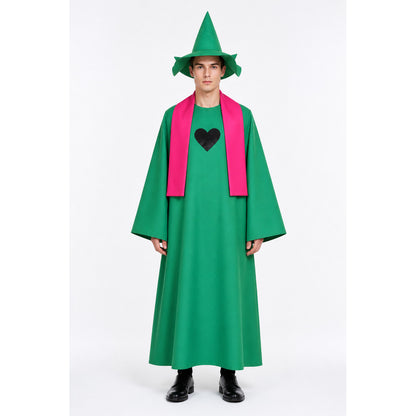 Ralsei Cosplay Costume from Undertale with a Pointed Hat and Scarf main product view