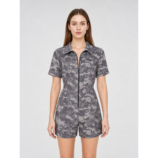 Camouflage jumpsuit costume with cap for parties