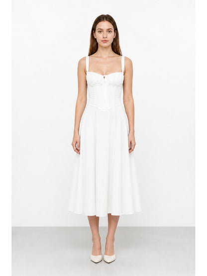 Strappy Midi Dress with a Gathered Bodice main product view