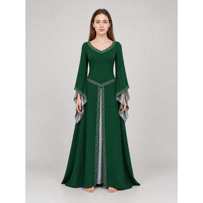 Long Celtic-Style Embroidered Dress