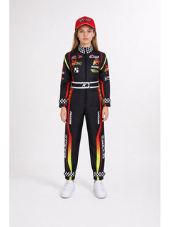 Kart Racing Jumpsuit with Belt and Cap